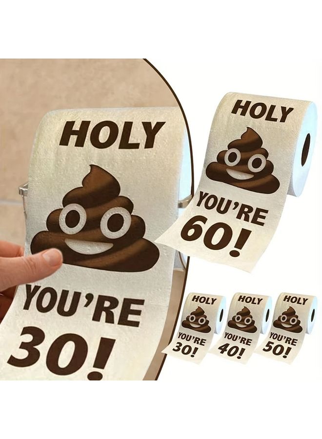 Funny 30th 40th Birthday Toilet Paper Roll With Poop Design Home Party Decorations Style 50 - Image 2