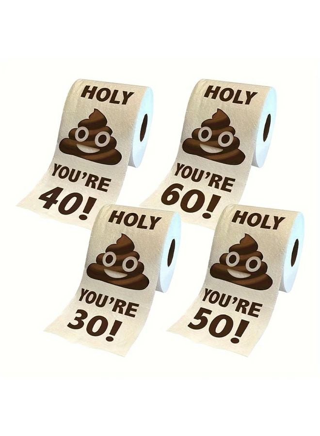 Funny 30th 40th Birthday Toilet Paper Roll With Poop Design Home Party Decorations Style 50 - Image 3