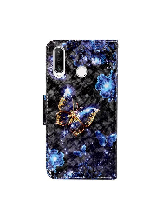 Zaboon Case For Huawei P30 lite Colored Drawing Pattern Horizontal Flip Leather Case with Holder & Card Slots & Wallet & Lanyard - Image 3