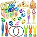 VGOFUN Diving Pool Toys for Kids Ages 312 21 Pcs Mermaid Pool Toys with Golden Pirate Treasure Chest Summer Underwater Game Toys Pool Dive Torped Rings Gems Swim Toy with Storage Bag for Girls Boys - Image 2