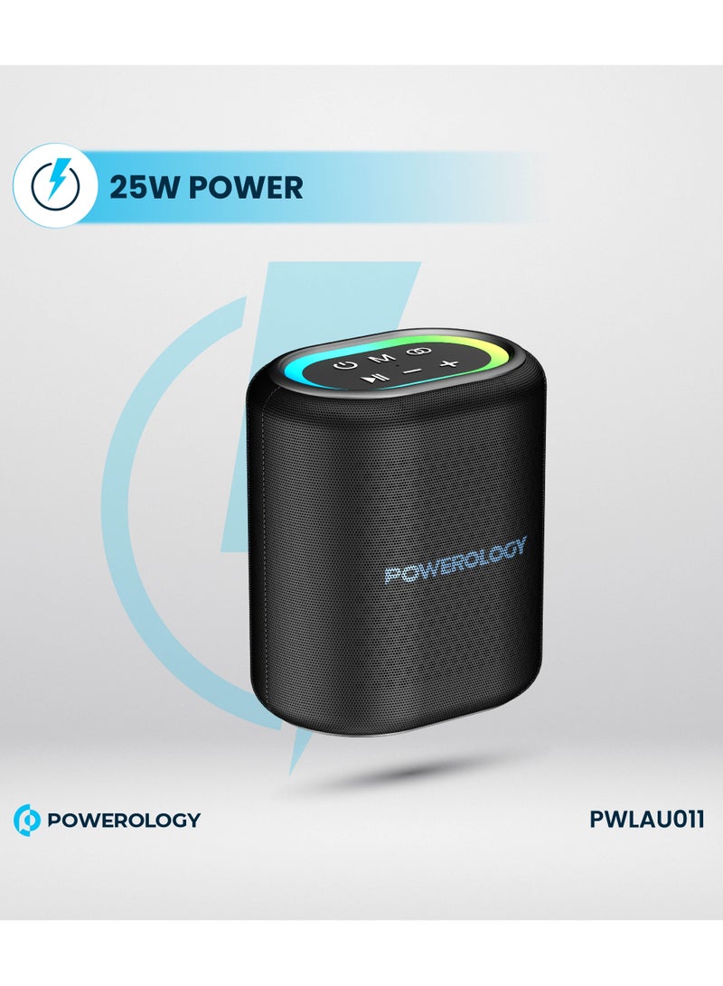 Powerology TWS Portable Loud Speaker 20W / RGB Light / Powerful Driver / Wireless Speaker - Black  - Image 5