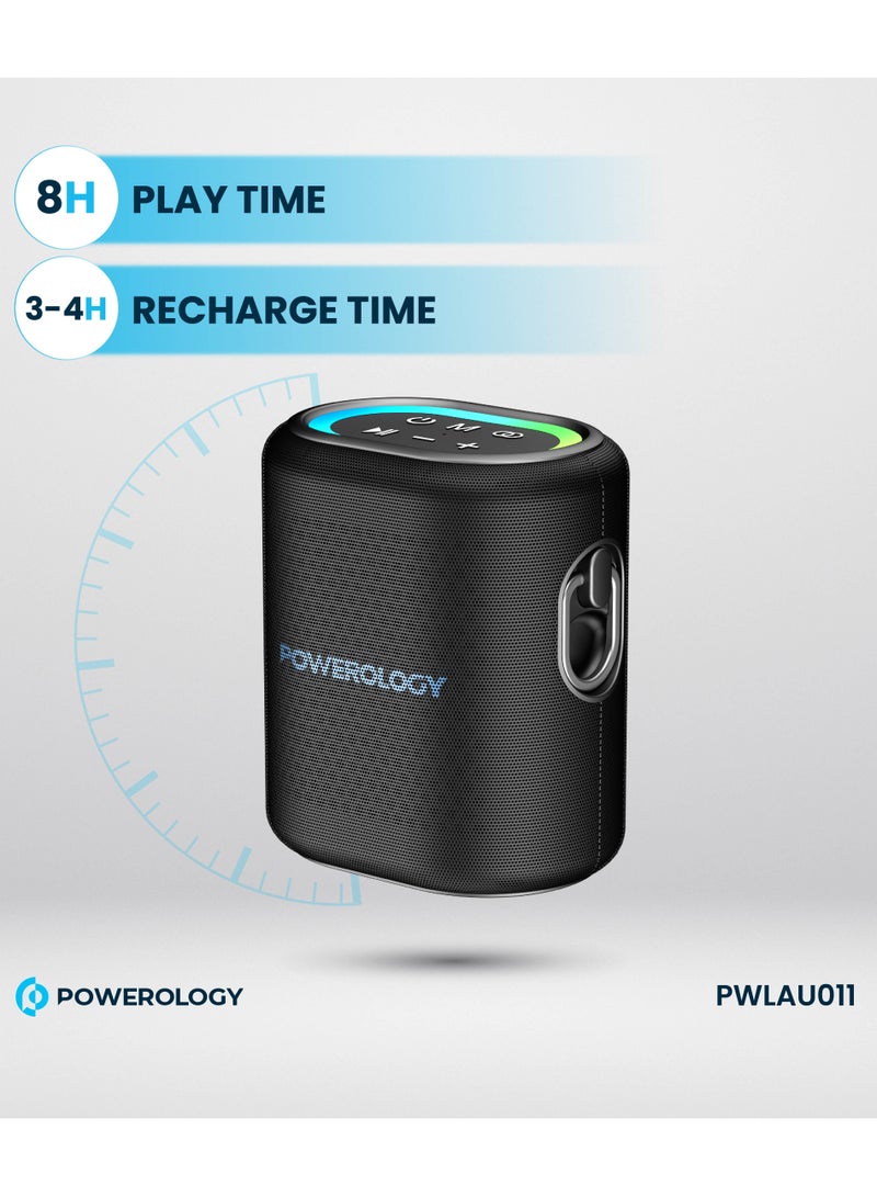 Powerology TWS Portable Loud Speaker 20W / RGB Light / Powerful Driver / Wireless Speaker - Black  - Image 4