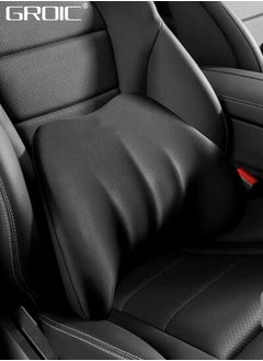 GROIC Car Lumbar Support Pillow,Memory Foam Lumbar Support Cushion,Ergonomic Design 3D Spine Back Support Pillow Relieve Back Pain and Muscle Tension for Office Chair or Car Seat  - Image 1