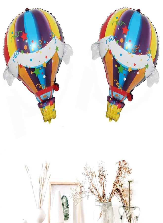Morndew 2 PCS Hot Air Balloons Foil Balloons for World Travel Themed Party Baby Shower Birthday Party Wedding Party Decorations - Image 3