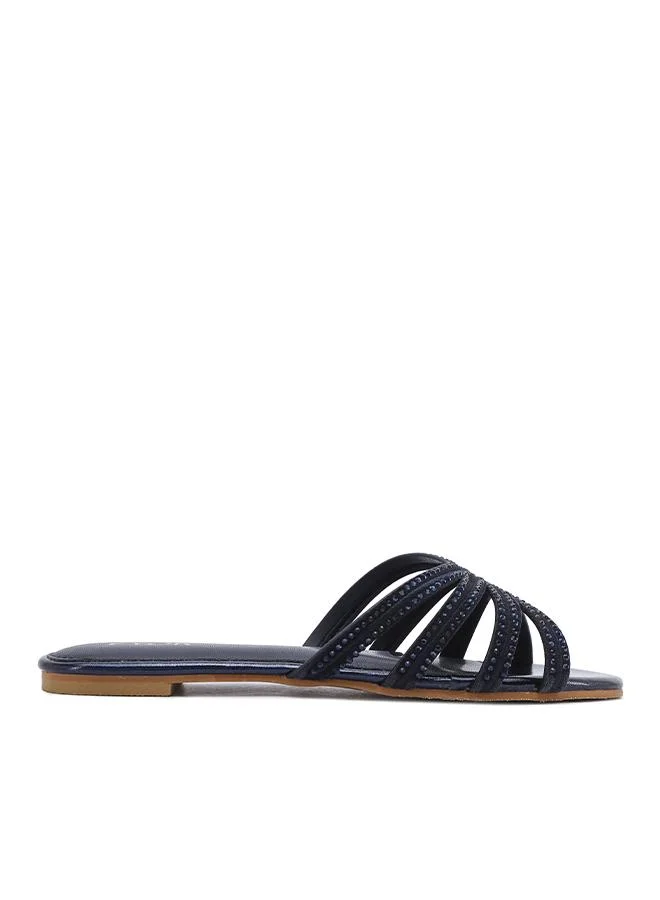 فايور Crystal-Studded Strappy Flat Sandal MY 416