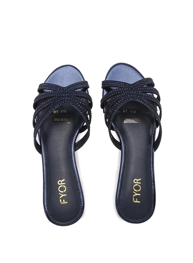 Fyor  Crystal-Studded Strappy Flat Sandal MY 416 for Women | Best Price UAE