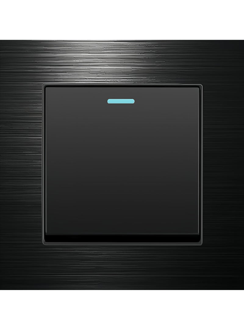 light switch,household light switch for wall, Black Brushed aluminum alloy panel Modern Power switch, Type 86 electric switch 250V,1 Gang 2 Way,2 Gang 2 Way,3 Gang 2 Way,4 Gang 2 Way,13Amp Single ,Double Sokect ,20Amp, 45Amp, Light Dimmer,Telephone,Computer socket,Satellite TV Socket,Door Bell Swtch - Image 1