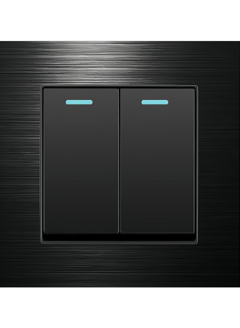 light switch,household light switch for wall, Black Brushed aluminum alloy panel Modern Power switch, Type 86 electric switch 250V,1 Gang 2 Way,2 Gang 2 Way,3 Gang 2 Way,4 Gang 2 Way,13Amp Single ,Double Sokect ,20Amp, 45Amp, Light Dimmer,Telephone,Computer socket,Satellite TV Socket,Door Bell Swtch - Image 2