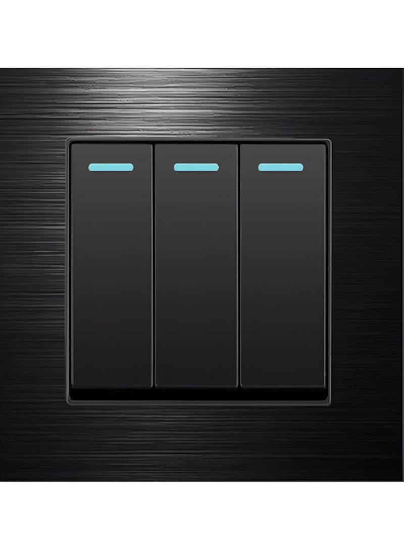 light switch,household light switch for wall, Black Brushed aluminum alloy panel Modern Power switch, Type 86 electric switch 250V,1 Gang 2 Way,2 Gang 2 Way,3 Gang 2 Way,4 Gang 2 Way,13Amp Single ,Double Sokect ,20Amp, 45Amp, Light Dimmer,Telephone,Computer socket,Satellite TV Socket,Door Bell Swtch - Image 3