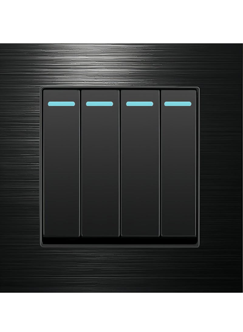 light switch,household light switch for wall, Black Brushed aluminum alloy panel Modern Power switch, Type 86 electric switch 250V,1 Gang 2 Way,2 Gang 2 Way,3 Gang 2 Way,4 Gang 2 Way,13Amp Single ,Double Sokect ,20Amp, 45Amp, Light Dimmer,Telephone,Computer socket,Satellite TV Socket,Door Bell Swtch - Image 4