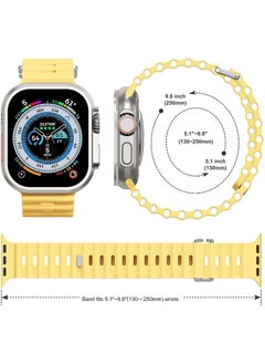 Color Fans Soft Silicone Ocean Sports Strap Compatible Apple Watch 41mm 40mm 38mm for Men Women, Adjustible Watch Band for Apple Watch SE/Series 9/8/7/6/5/4/3/2/1 - Sunglow  - Image 5
