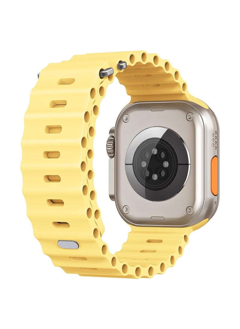 Color Fans - Soft Silicone Ocean Sports Strap Compatible Apple Watch 41mm 40mm 38mm for Men Women, Adjustible Watch Band for Apple Watch SE/Series 9/8/7/6/5/4/3/2/1 - Sunglow - Image 1