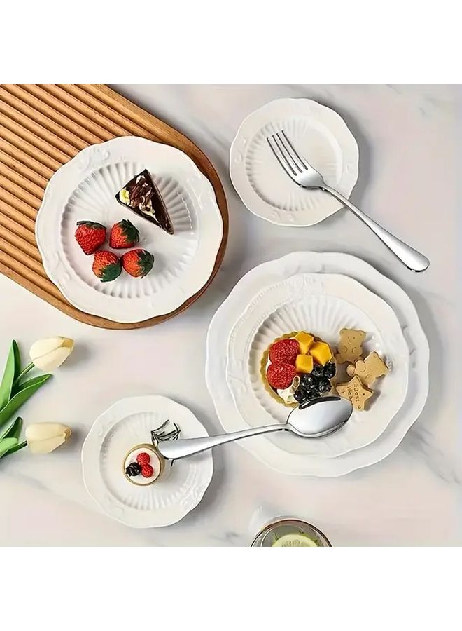 10pcs Silvery Stainless Steel Fork and Spoon Set Mirror Polished Dishwasher Safe - Image 5