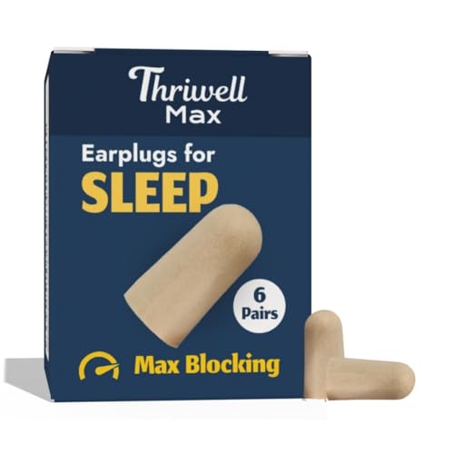 Thriwell Max ear plugs for noise cancellation for Sleep, Noise reduction for snoring, Ear plugs for sleeping, studying, flight travel, Blocker earplug for adults, kids and side sleeper (Pack of 6 Pairs) - Image 1