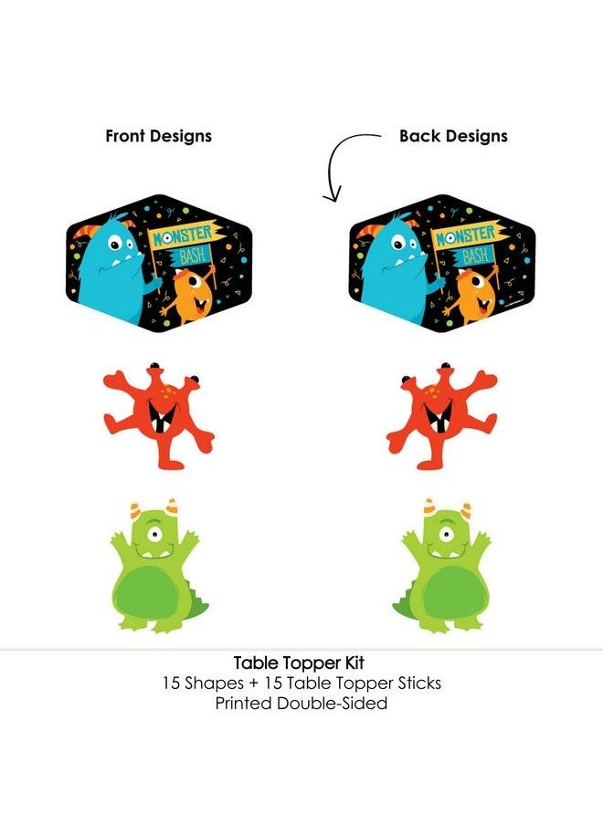 Big Dot of Happiness Monster Bash Little Monster Birthday Party Or Baby Shower Party Centerpiece Sticks Table Toppers Set Of 15  - Image 5