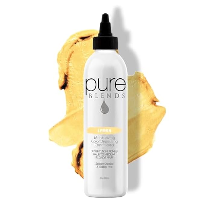 Pure Blends Lemon Moisturizing Color Depositing Conditioner, 8.5 Fl Oz - Infused with Coconut Oil, Keratin & Collagen, Prevents Color Fade, Extends Color Service on Color Treated Hair - Image 1