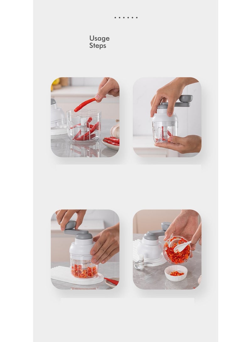 Manual Multifunctional Crusher, Capable Of Grinding Meat, Garlic, Vegetables, Crushed Ice, And Other Green Ingredients With A Capacity Of 250ml  - Image 3