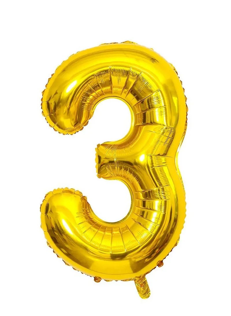 PARTY FUN 32 Inch Number Foil Balloons - Perfect for Anniversaries, Weddings, and Birthdays (Number 3) - Image 1