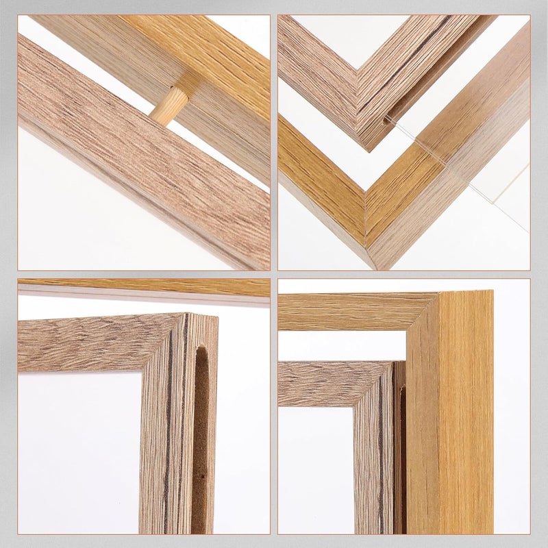 Rotating Square Picture Frame 6-inch Wooden Desktop Photo Holder Vintage Style Tabletop Decor for Bedroom and Living Room - Image 5