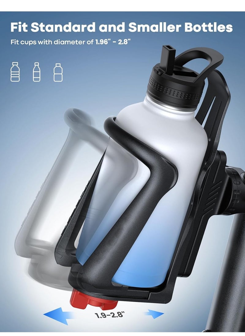 GUDOO Bike Water Bottle Holder for 1.9-2.8" Diameter Bottles for Handlebar and Frame Motorcycle Cup Holder Bicycle Drink Cage with Screw Tool Fit Standard and Smaller Size Bottles  - Image 2