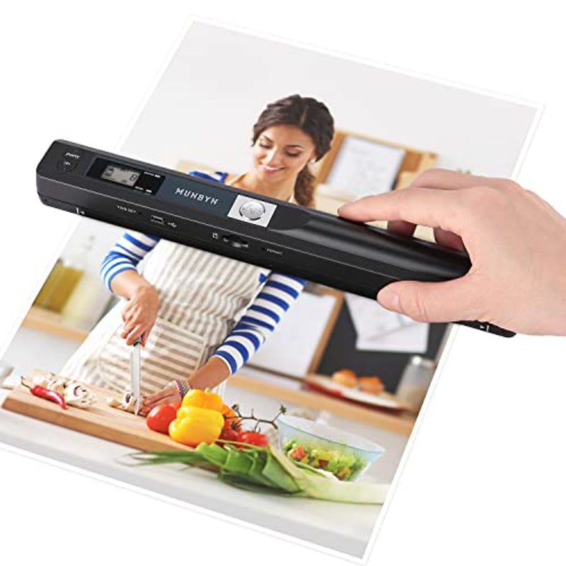 Portable A4 photo scanner for documents, pictures, pages, texts at 900 DPI; flatbed scanning; includes 16GB SD card; wand-style document reader; uploads via USB cable; driver-free operation - Image 1