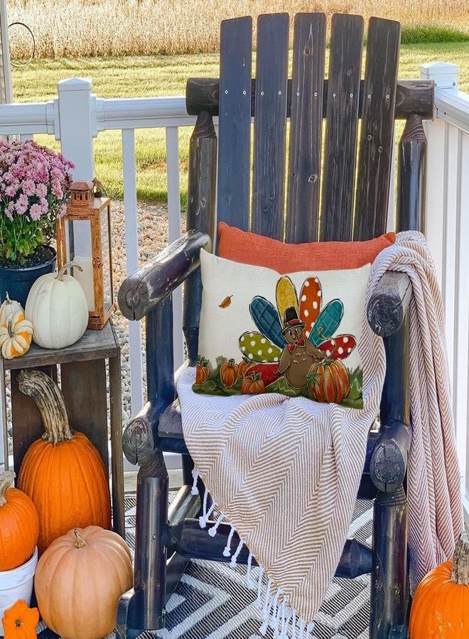RABUSOFA Thanksgiving Turkey Pumpkin Throw Pillow Cover 12x20 Inch Autumn Outdoor Waterproof Harvest Cushion Cases Seasonal Fall Farmhouse Decorations for Home Couch Patio - Image 3