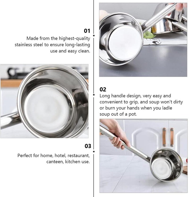 woobles Soup Ladle Water Ladle Stainless Steel Dipper 21 Inch Long Water Scoop Garden Watering Long Ladle Kitchen Ladle Metal Water Ladle for Kitchen Bathroom Garden Ladle - Image 2