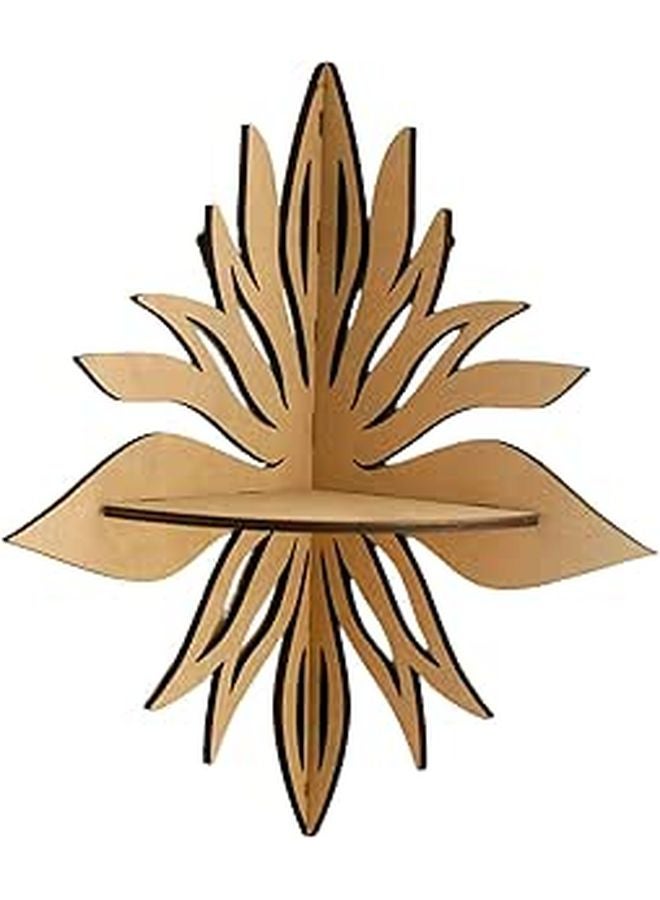 Modern Carved Flower Wall Shelf Corner Organizer Decorative Floating Storage Rack - Image 1