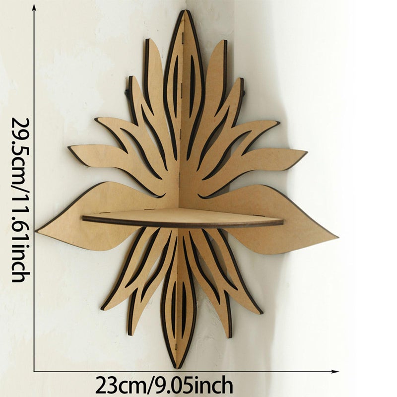 Modern Carved Flower Wall Shelf Corner Organizer Decorative Floating Storage Rack - Image 4