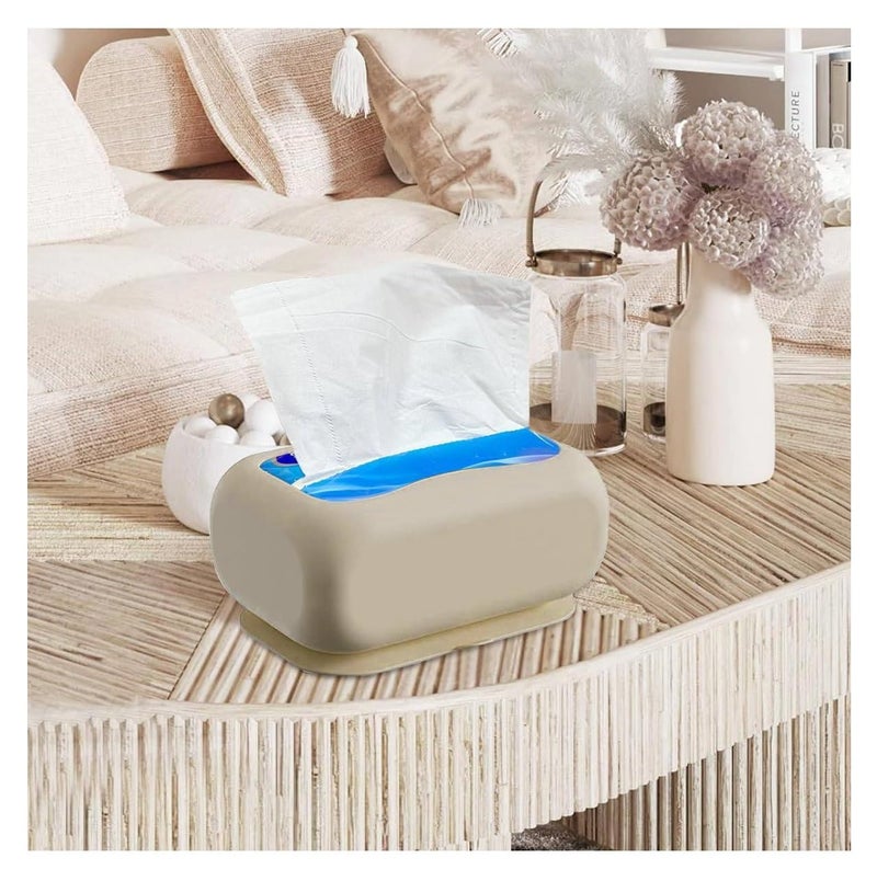 PUSHKH Silicone Tissue Box Holder with Suction Cup, Tissue Dispenser for Home, Kitchen, Bathroom, Car, Office - Image 4
