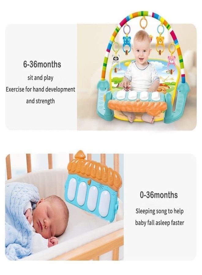 KAVANA Kick and Play Musical Keyboard Baby Gym Mat with Lights, Rattles, and Piano - Multi-Function Fitness Rack for Infants, Boys and Girls, Perfect Developmental Play Mat Gift - Image 4