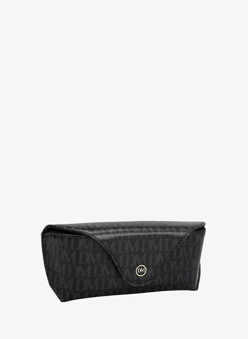 Da Milano black Monogram Leather Spectacle Case - Black  | Best Price UAE