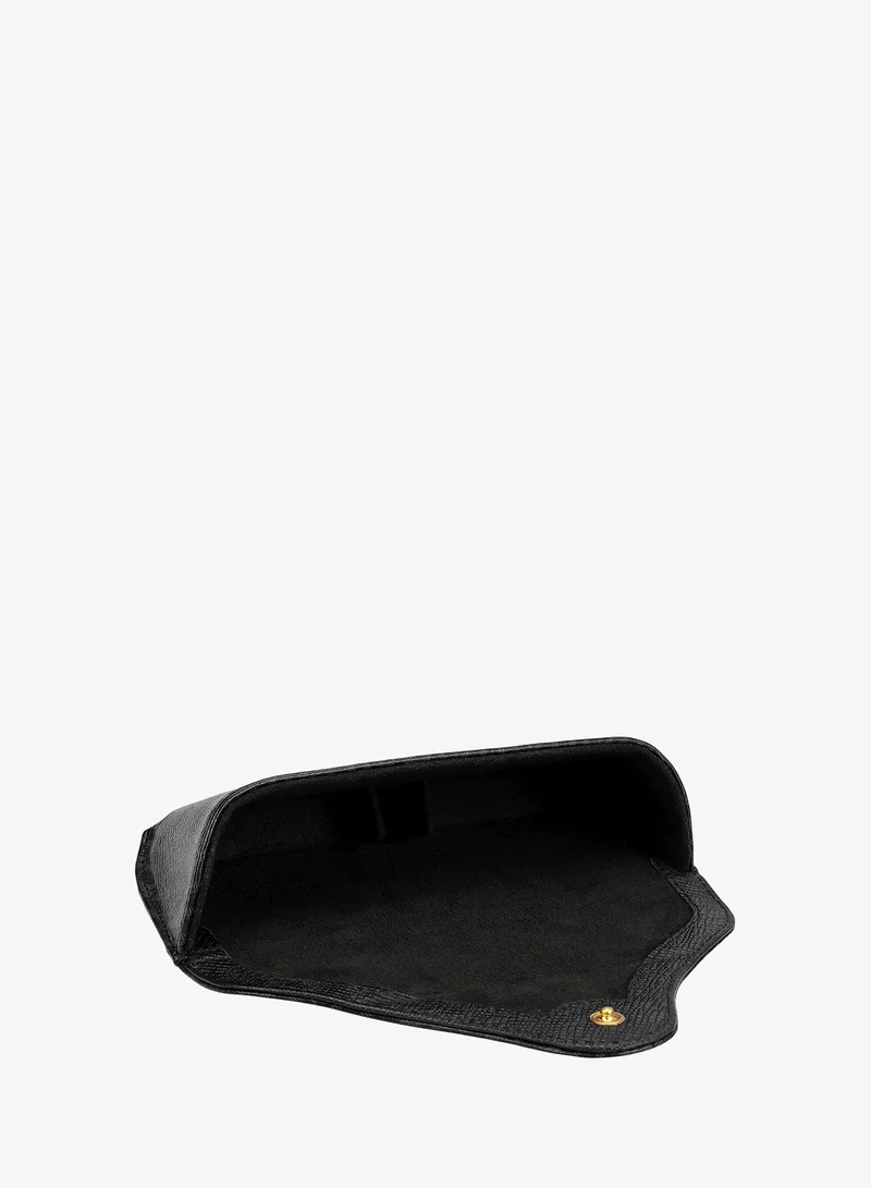 Da Milano Monogram Leather Spectacle Case - Black