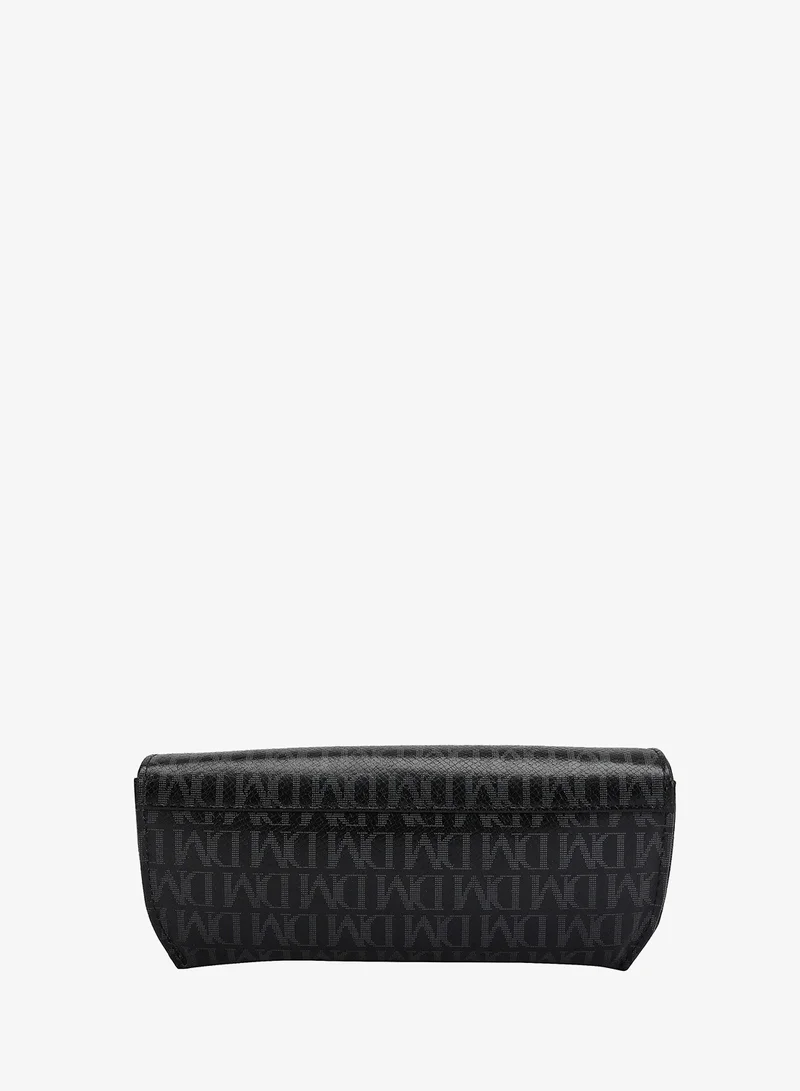 Da Milano black Monogram Leather Spectacle Case - Black  | Best Price UAE
