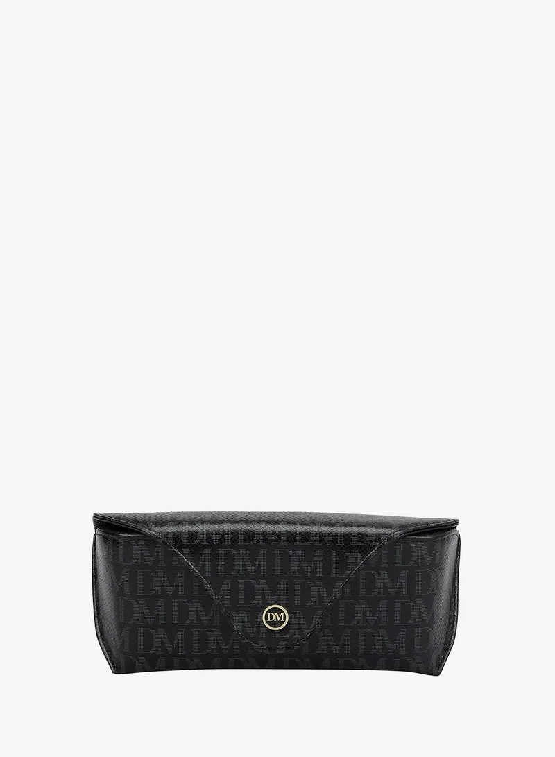 Da Milano Da Milano Monogram Patterned Leather Eyewear Protection Case - Black (SC-CASE-03D)