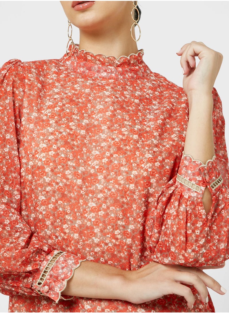 ELLA - Ditsy Print Top - Image 1