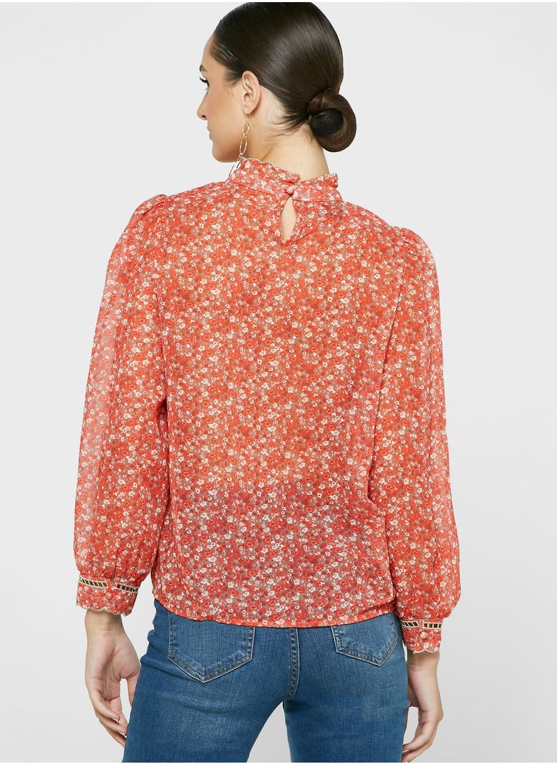 ELLA - Ditsy Print Top - Image 1