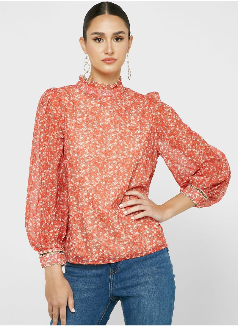 ELLA - Ditsy Print Top - Image 1