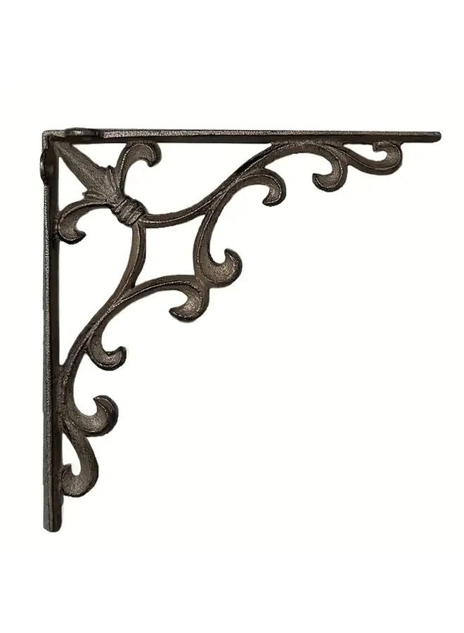 Large Cast Iron Wall Mounted Shelf Heavy Duty Construction Deep Brown Finish Modern Floating Shelf - Image 2