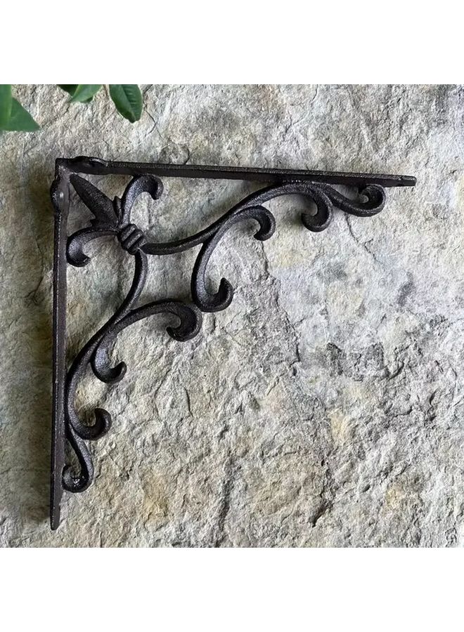 Large Cast Iron Wall Mounted Shelf Heavy Duty Construction Deep Brown Finish Modern Floating Shelf - Image 5