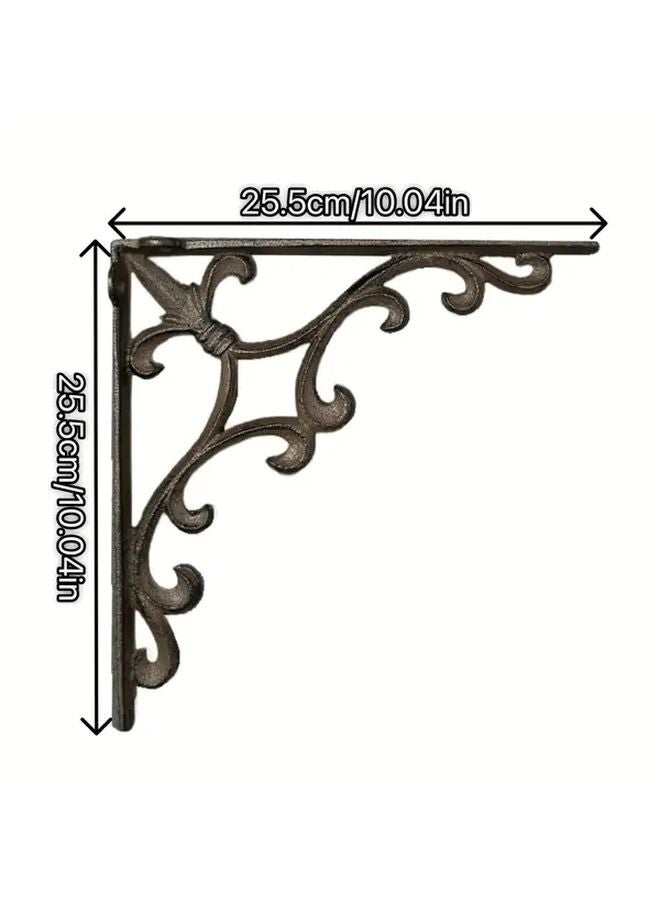 Large Cast Iron Wall Mounted Shelf Heavy Duty Construction Deep Brown Finish Modern Floating Shelf - Image 4
