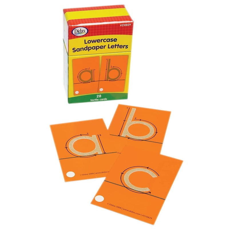 Didax DDidax Lowercase Sandpaper Letters - 28 Tactile Alphabet Cards for Grades Pre-K to 1st - Educational Letter Resources for Young Learners - Image 5
