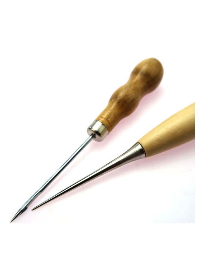 NIBEMINENT 16-Piece Leather Waxed Thread Craft Tool Set Brown/Beige/Grey - Image 4