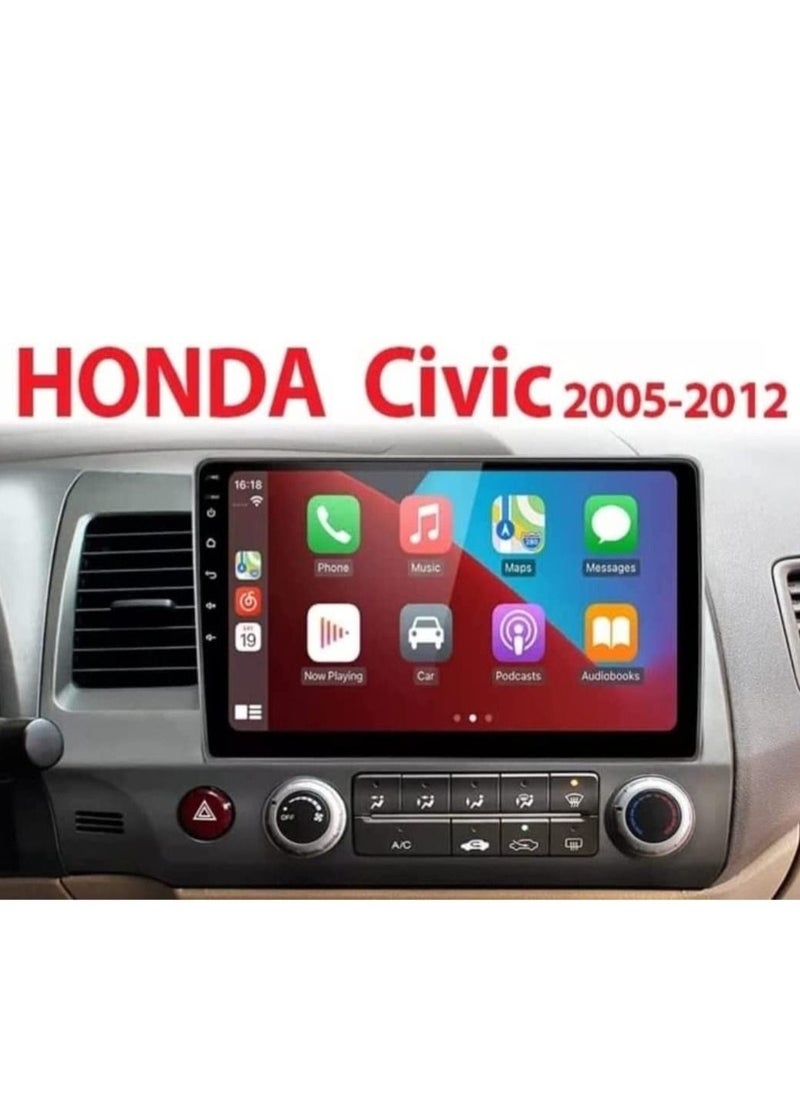 RAYMOS - Honda Civic Car Stereo  2006 To 2012 4GB RAM Support Apple Carplay Android Auto Wireless QLED Touch AHD Camera Included Bluetooth Offline Online Maps Support YouTube Play Store - Image 1