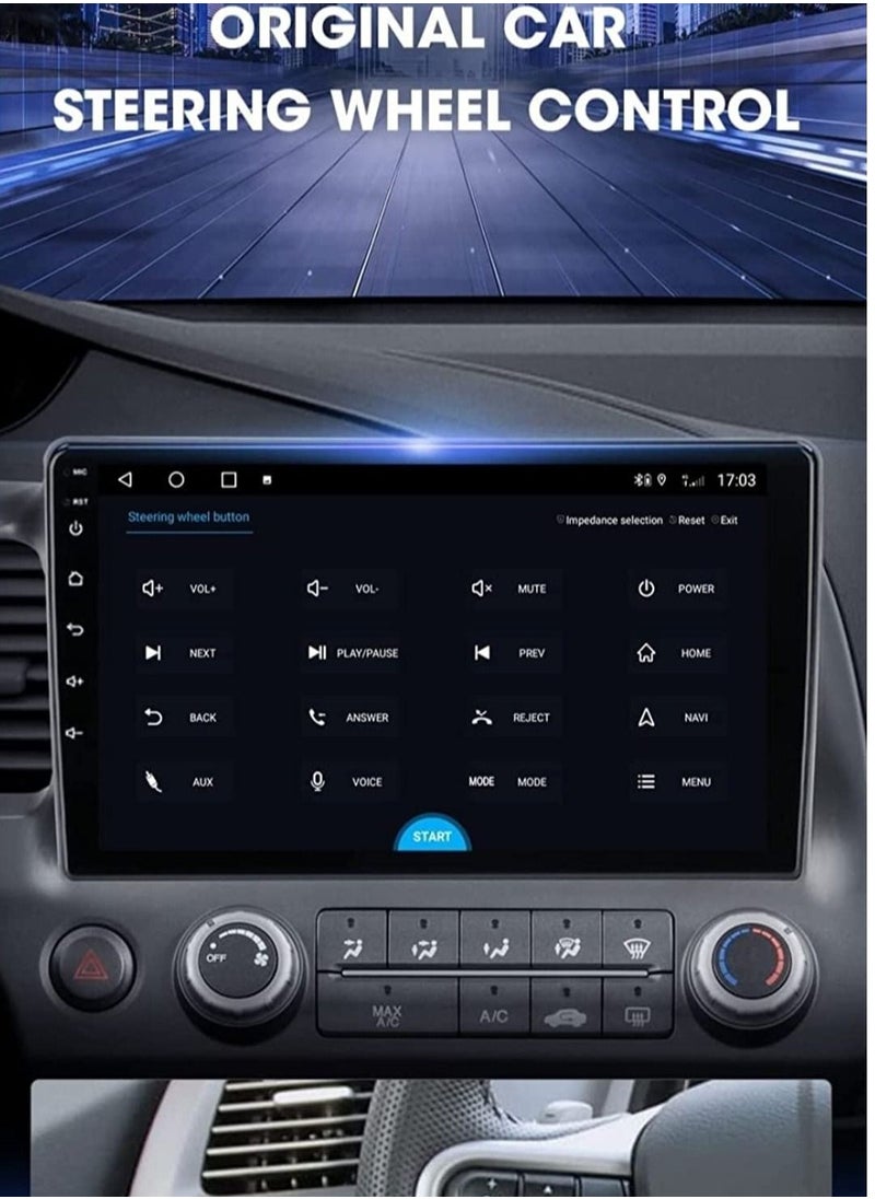 RAYMOS - Honda Civic Car Stereo  2006 To 2012 4GB RAM Support Apple Carplay Android Auto Wireless QLED Touch AHD Camera Included Bluetooth Offline Online Maps Support YouTube Play Store - Image 1