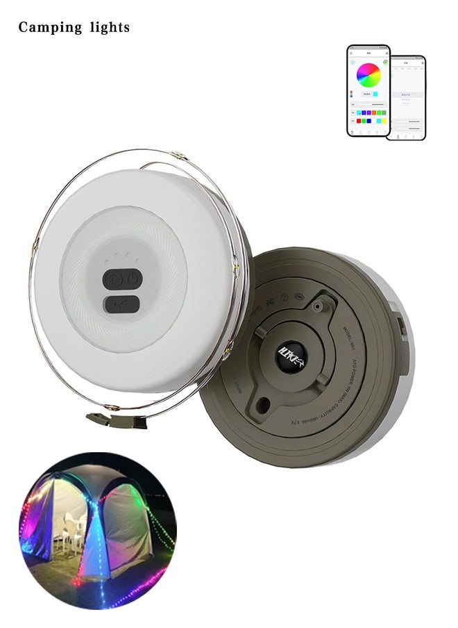 Generic Colored light，RGB Camping String Lights, App can control the light color, for Outdoor Decor in Tents, Awning, Garden  Festivals, Camping Essentials (22.97FT)  - Image 1