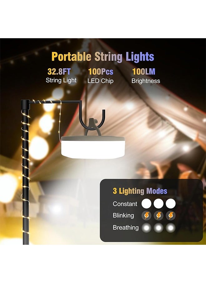 Generic Colored light，RGB Camping String Lights, App can control the light color, for Outdoor Decor in Tents, Awning, Garden  Festivals, Camping Essentials (22.97FT)  - Image 4