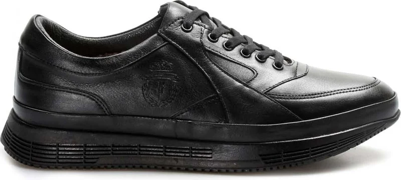 Fast Step Genuine Leather Fur Black Men's Series Shoes 722kma331