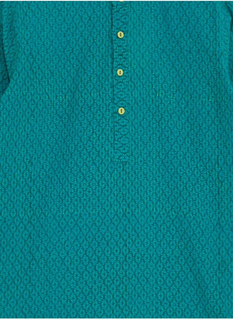 Fabindia Youth Printed A- Line Long Kurta