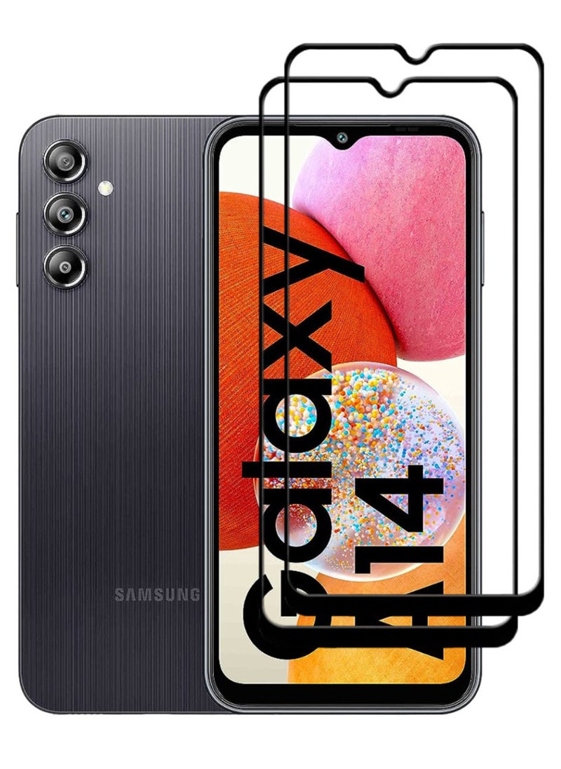 ACLIX 2 Pieces Antistatic ESD Dustproof Premium Quality High Definition Tempered Glass Screen Protector Designed For Samsung Galaxy A14 - Image 1